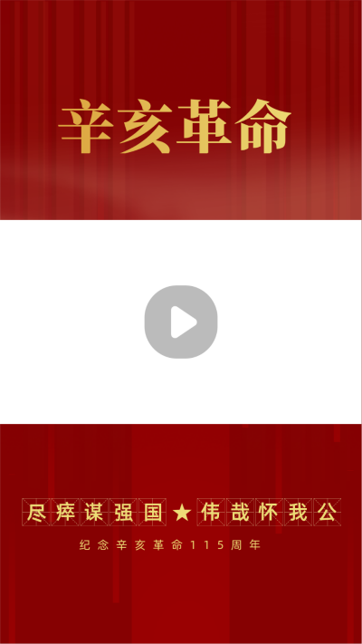 红色辛亥革命110周年纪念日视频边框 模板ID:22099
