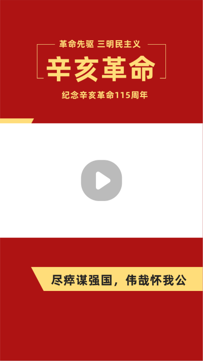 简约大气政务辛亥革命纪念日视频边框 模板ID:22104