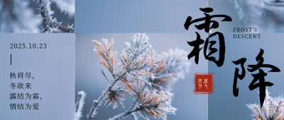 简约霜降节气公众号首图 模板ID：23105