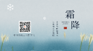 中国传统二十四节气霜降落雪动态二维码 模板ID：23301