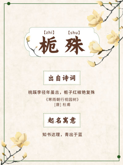 古风起名清新淡雅黄色小红书封面 模板ID:23540