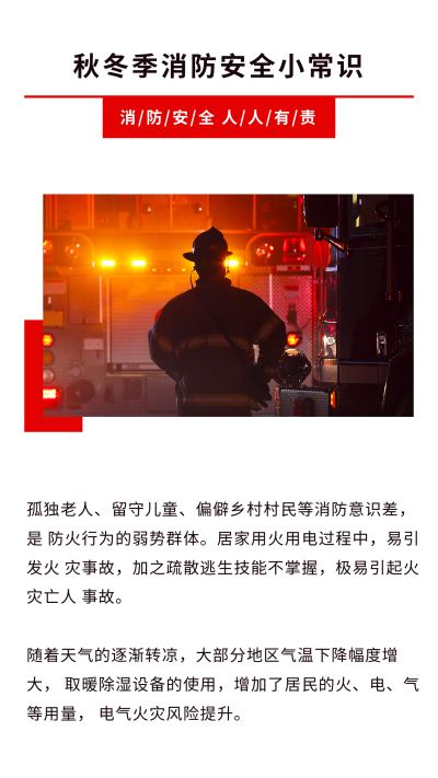 简约消防安全宣传日竖版配图 模板ID:24071