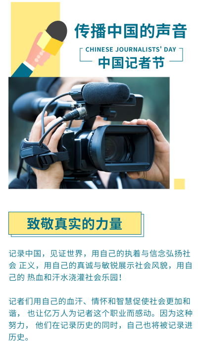 简约中国记者节话筒采访竖版配图 模板ID：24388