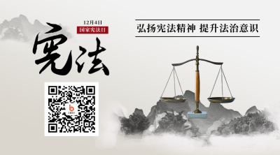 宪法精神法制宣传水墨中国风二维码 模板ID：25546