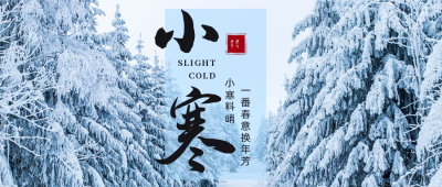 简约雪景小寒节气公众号首图 模板ID：27411