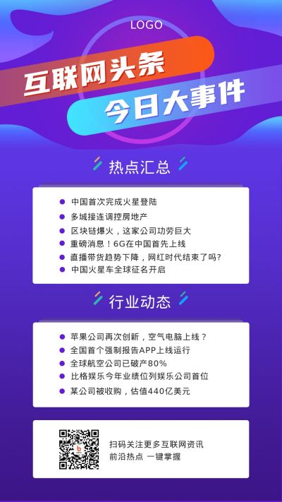 互联网头条新闻手机海报 模板ID：517