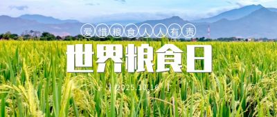 实景稻谷图文世界粮食日倡导节约光盘行动公益公众号首图 模板ID:1724