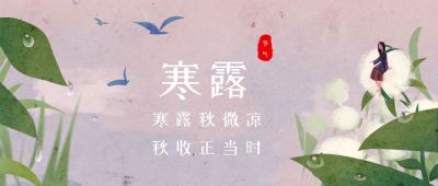 二十四节气女孩棉花寒露公众号封面首图 模板ID：2130