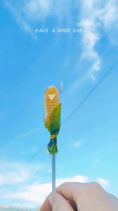 文艺清新天空棒棒糖手机壁纸 模板ID：2342