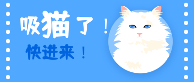吸猫宠物店猫咖可爱猫咪公众号首图 模板ID:1572