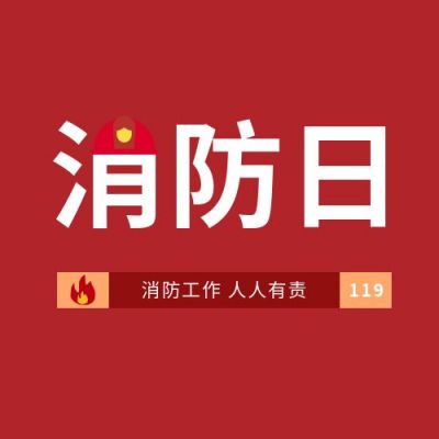 红色简约创意119消防日全民消防宣传公众号次图 模板ID:2908