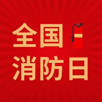 红色简约灭火器119消防日公众号次图 模板ID:2907