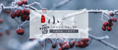 实景中国风二十四节气小雪公众号首图 模板ID:3209