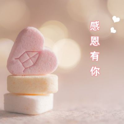 感恩节粉色糖果爱心公众号次图 模板ID:3142