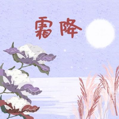 紫色文艺小清新二十四节气霜降公众号次图 模板ID：2379
