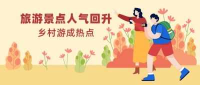 长假假期旅行社跟团人物旅游出行公众号首图 模板ID：1707