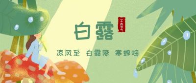 二十四节气白露插画风公众号首图 模板ID:648