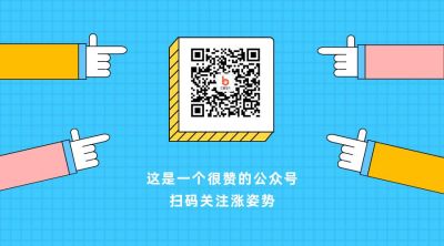 蓝色格子背景简约手指手势关注扫码公众号二维码 模板ID:3355