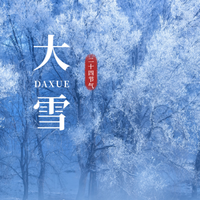 实景冬季二十四节气大雪公众号次图 模板ID:4028