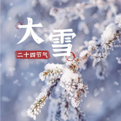 实景冬季二十四节气大雪公众号次图 模板ID：4029