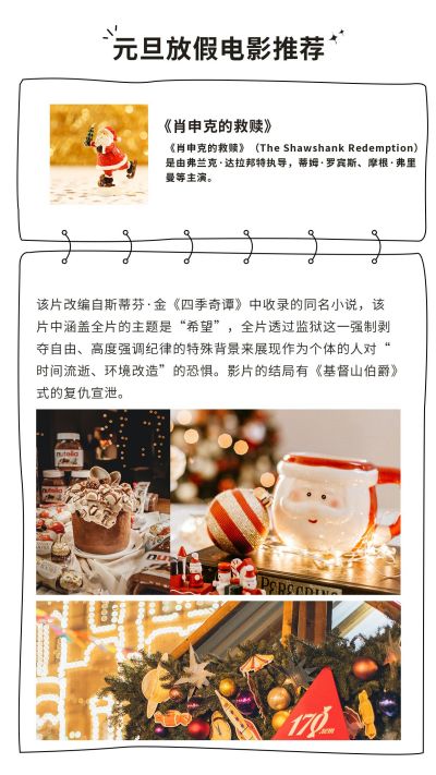 元旦放假电影推荐《肖申克的救赎》简介竖版配图 模板ID：4311