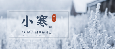 冬日雪景实景二十四节气小寒公众号首图 模板ID：4372