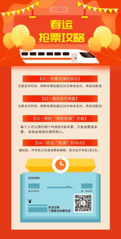 手绘春运抢票攻略插画手机海报 模板ID:4891