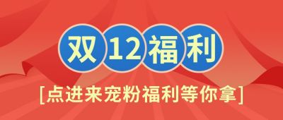 红色喜庆帷幕背景电商双十一粉丝福利公众号首图 模板ID:2440