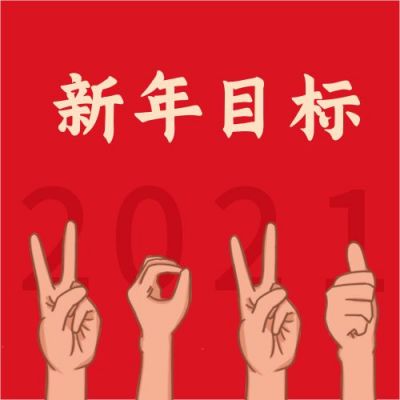 创意手势2021新年目标公众号次图 模板ID:4540