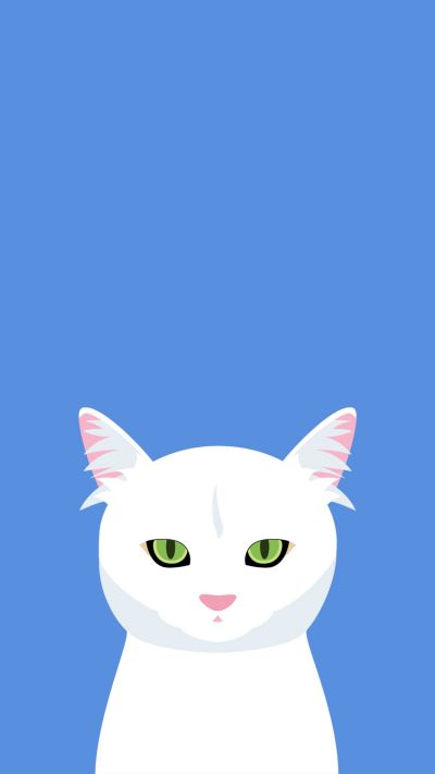 蓝色背景可爱猫咪手机壁纸 模板ID:1569