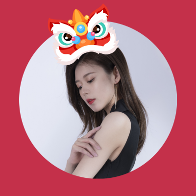 春节卡通手绘可爱狮子创意趣味头像 模板ID：5807