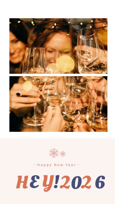 黄蓝撞色新年春节竖版配图 模板ID：5012