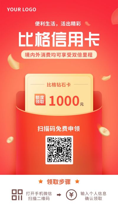 橙红色金融信用手机海报 模板ID：5109