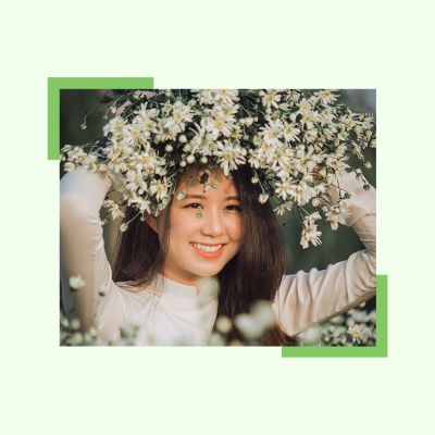 文艺清新艺术照绿色简约矩形头像 模板ID：5113
