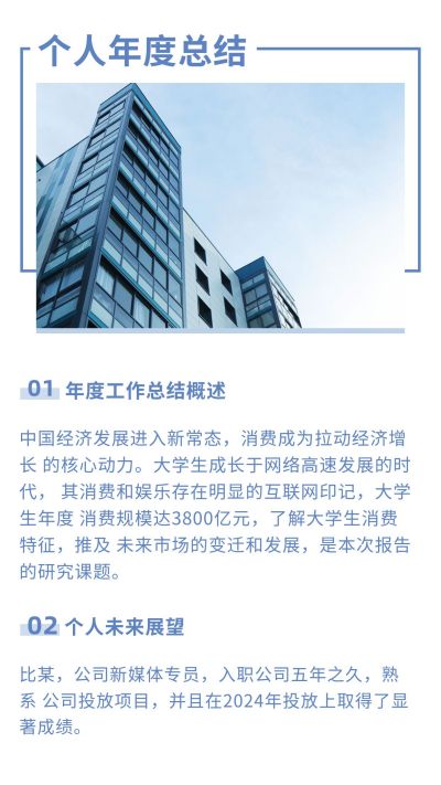 个人企业年度总结竖版配图 模板ID:5133