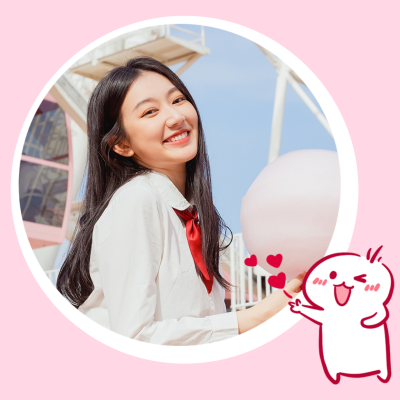 简笔画比心表情包可爱女孩圆形头像 模板ID:5279