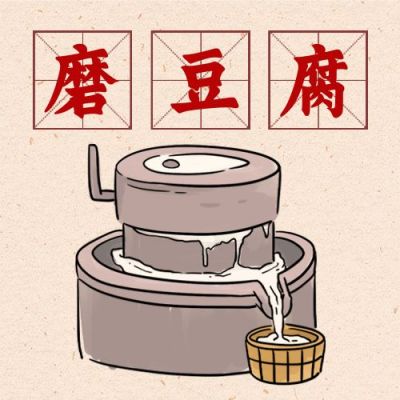 春节腊月二十五磨豆腐习俗手绘公众号次图 模板ID：5212