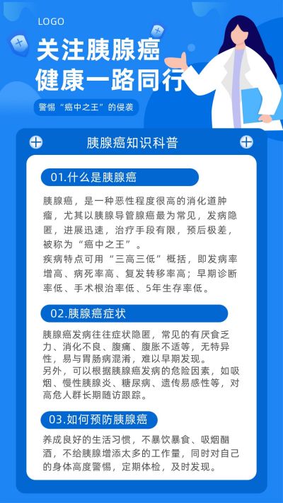 世界胰腺癌日健康知识科普宣传手机海报 模板ID:5274