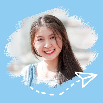 手绘纸飞机简约文艺清新蓝色头像 模板ID：5123