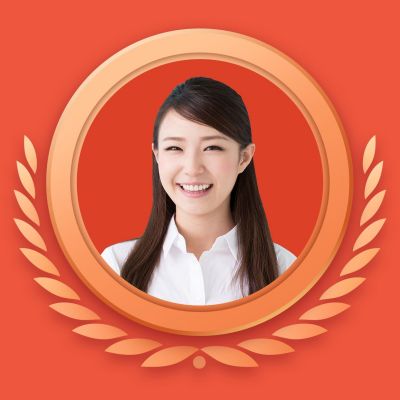 荣誉表彰奖章商务政务通用圆形头像 模板ID:5053