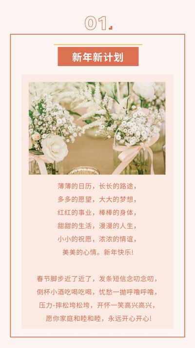 莫兰迪色清新新年竖版配图 模板ID：5010