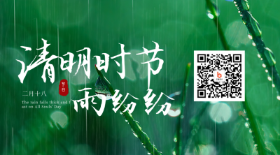 简约实景清明时节雨纷纷关注二维码 模板ID:31084