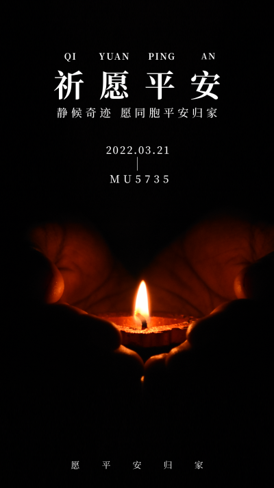 飞机事故祈祷祝福愿平安手机海报 模板ID:31166