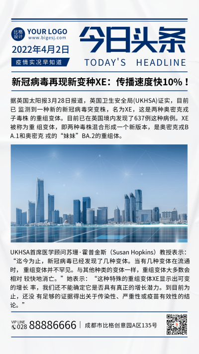 新闻资讯今日头条手机海报 模板ID:32158