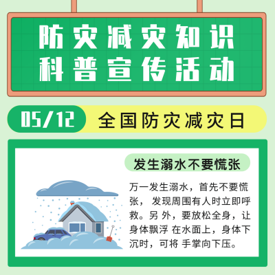 512防灾减灾日知识科普宣传活动方形海报 模板ID：33850
