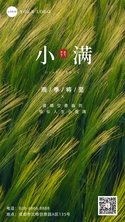 小满节气实景手机海报 模板ID:34142