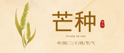 芒种传统节气宣传封面首图 模板ID：34434