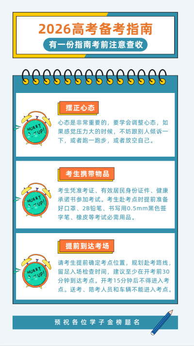手绘课程高考备考指南通知竖版配图 模板ID:34973