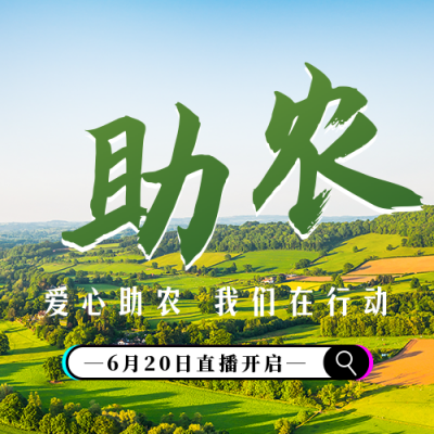 政务推动乡村振兴主题活动助农直播公众号封面次图 模板ID：35690