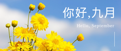 你好九月实景菊花日签正能量公众号首图 模板ID：38049